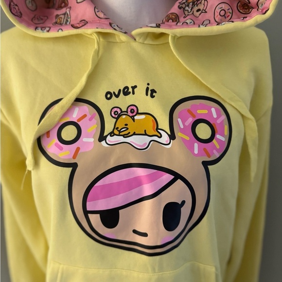 Tokidoki Gudetama Donatello OVER IT Hoodie in Yellow. Women's Size Small - Picture 2 of 10